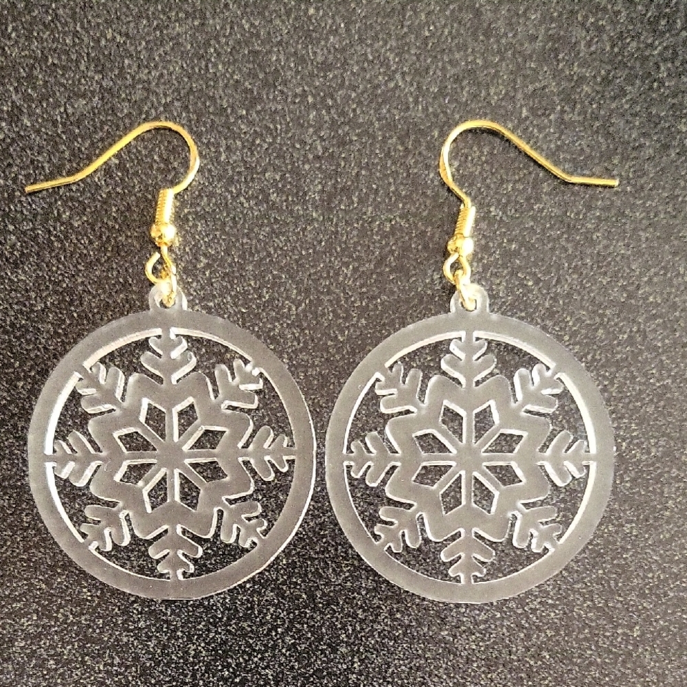 Snowflake Frosted Acrylic Earrings